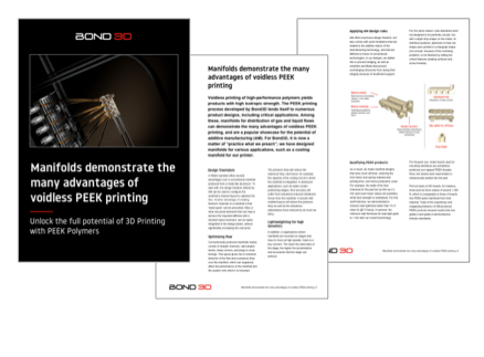 Manifolds demonstrate the many advantages of voidless PEEK printing